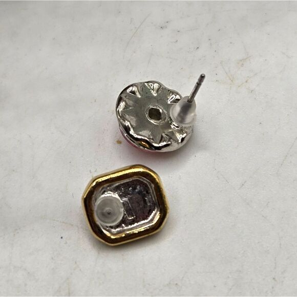 "5/$25" Mismatched Pink/Blue Crystal Bling Stud Earrings - Picture 5 of 9